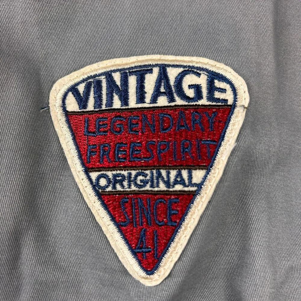 Hayden Los Angeles Gray Bomber Jacket Military Patches Size M NWT